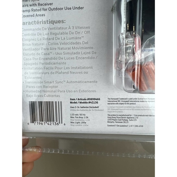 Honeywell 3-Speed Universal Ceiling Fan Remote Control new - Picture 8 of 9